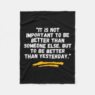 Better Than Yesterday - Kano Jigoro Quote - Judo - Fleece Blanket