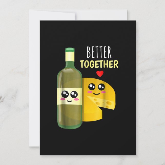 Better Toger - Cute Wine And Cheese Pun Holiday Card (Front)
