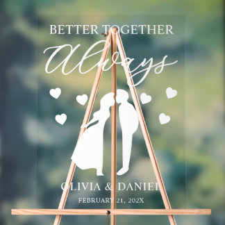 Better Together Always Custom Wedding Acrylic Sign
