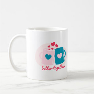 Better together blue and pink cute simple coffee mug