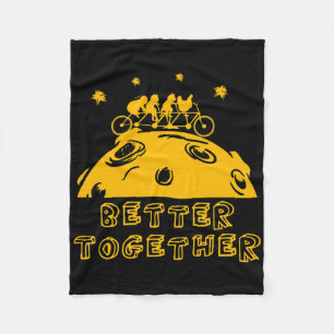 Better Together Cat Chicken Tandem Bicycle Bike Pl Fleece Blanket