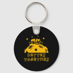 Better Together Cat Chicken Tandem Bicycle Bike Pl Key Ring