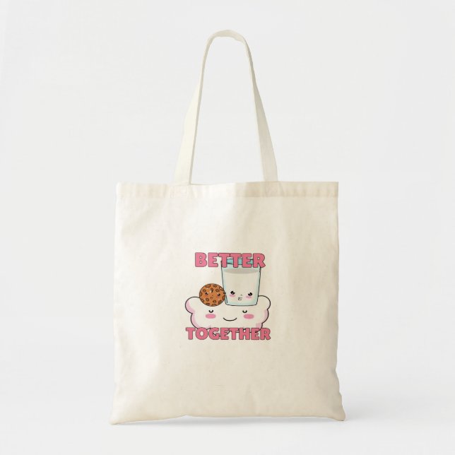 Better Together Chocolate Chip Cookie and Milk Pla Tote Bag (Front)