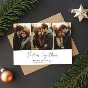 Better Together Christmas Fun Cute Photo Red  Holiday Card