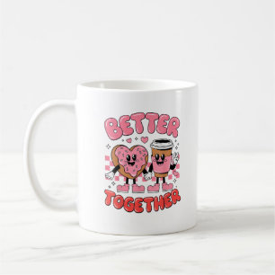 Better Together Coffee Donut Retro Groovy Style Mug