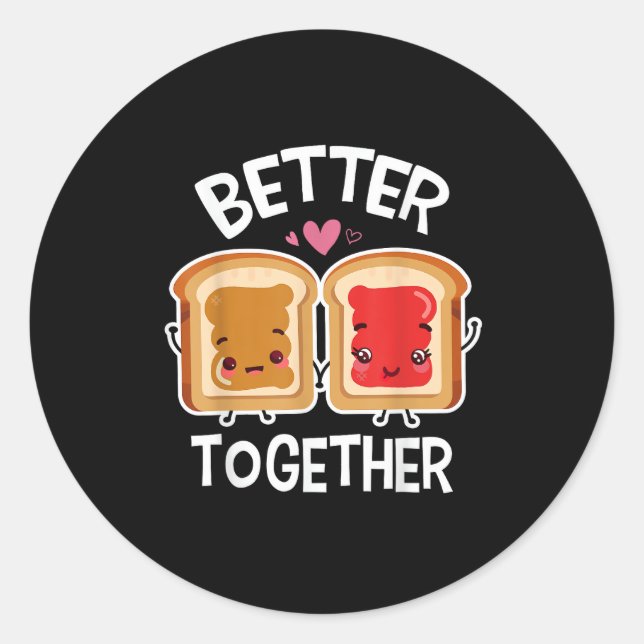 Better Together Fun Couple Playful Style  Classic Round Sticker (Front)