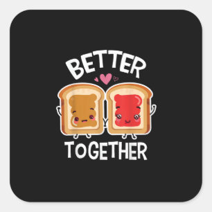 Better Together Fun Couple Playful Style  Square Sticker
