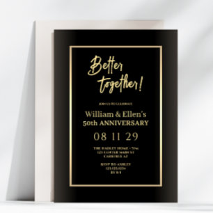 Better Together Golden 50th Anniversary Invitation