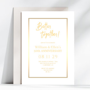 Better Together Golden 50th Anniversary Invitation