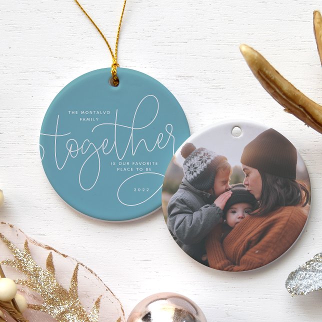 Better Together | Holiday Photo Ceramic Ornament (Creator Uploaded)