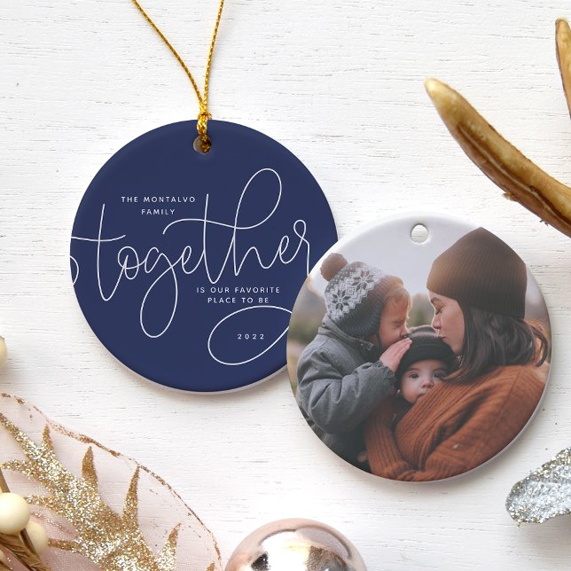 Better Together | Holiday Photo Ceramic Ornament (Creator Uploaded)