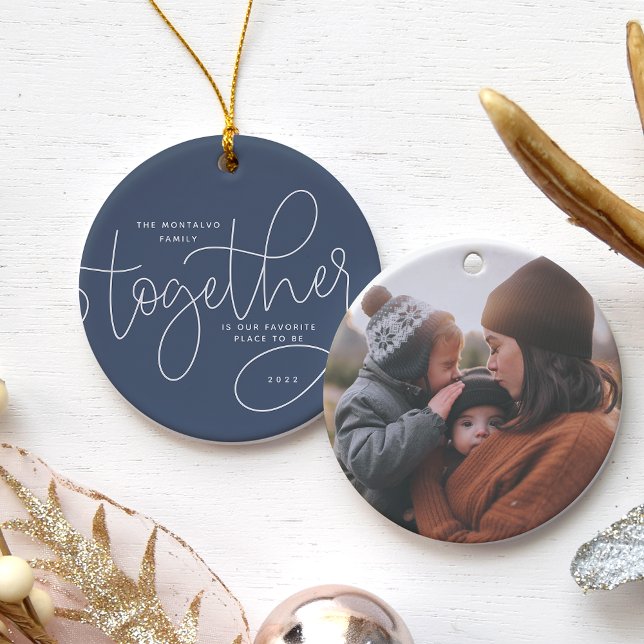 Better Together | Holiday Photo Ceramic Ornament (Creator Uploaded)
