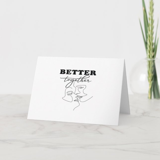 Better Together Kissing Romantic Design  Card (Front)