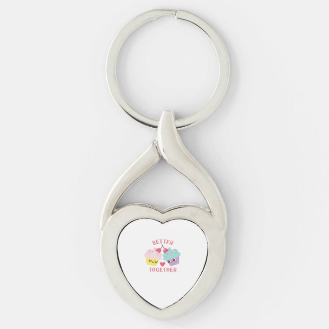 Better Together Love Heartfelt Design  Key Ring (Front)