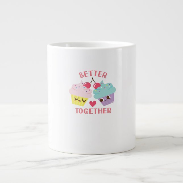 Better Together Love Heartfelt Design  Large Coffee Mug (Front)