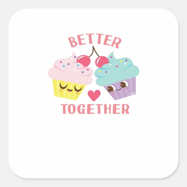 Better Together Love Heartfelt Design  Square Sticker (Front)