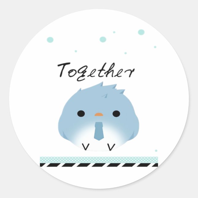 Better Together Minimal Design  Classic Round Sticker (Front)