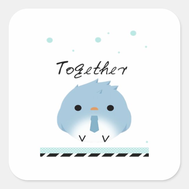 Better Together Minimal Design  Square Sticker (Front)