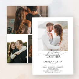 Better Together Modern 4 Photo Engagement Party Invitation