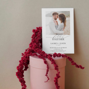 Better Together Modern 4 Photo QR Code Engagement  Invitation