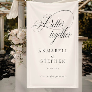 Better Together! Modern, Calligraphy, Beige  Banner