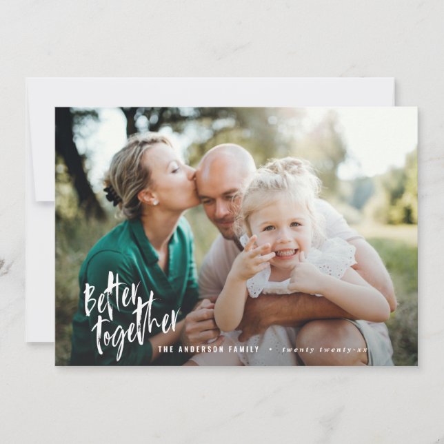 better together modern minimal script photo holiday card (Front)