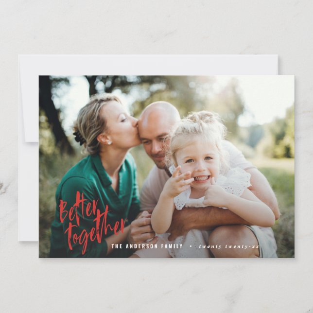 better together modern minimal script photo holiday card (Front)