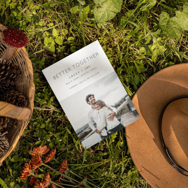 Better Together Modern Photo Wedding  Announcement (Creator Uploaded)