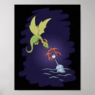 Better Together - Narwhal and Dragon Poster