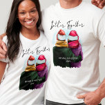 Better Together Personalised Couples Christmas T-Shirt<br><div class="desc">Better Together,  personalised christmas shirts. This watercolor design has a trendy illustration of a couple wearing santa hats. "Better Together" is hand lettered in modern script and the template is ready for you to add your names and the year or other personalised text.</div>
