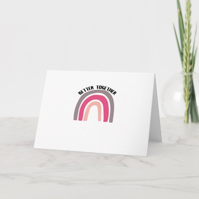Better Together Rainbow Joyful Aesthetic  Card (Front)
