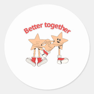 Better Together Retro Star Sticker