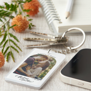 Better Together Script Engagement Photo Custom Key Ring
