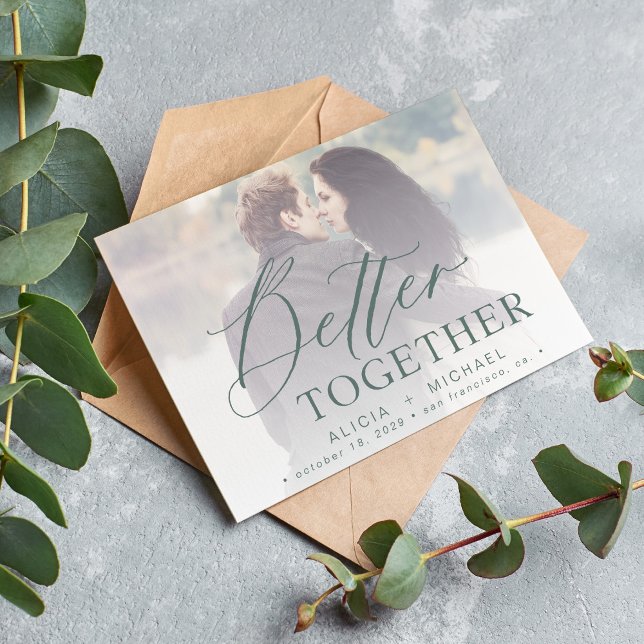 Better together script wedding photo save the date (Creator Uploaded)