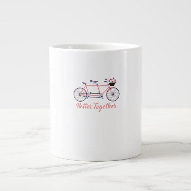 Better Together Tandem Bicycle Together Modern De Large Coffee Mug (Front)