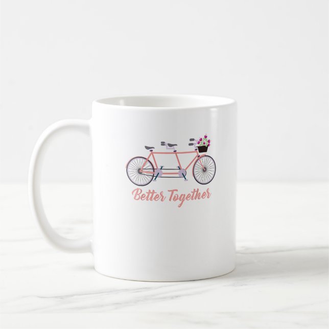 Better Together Tandem Bicycle Together Modern Des Coffee Mug (Left)