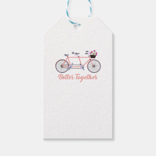 Better Together Tandem Bicycle Together Modern Des Gift Tags