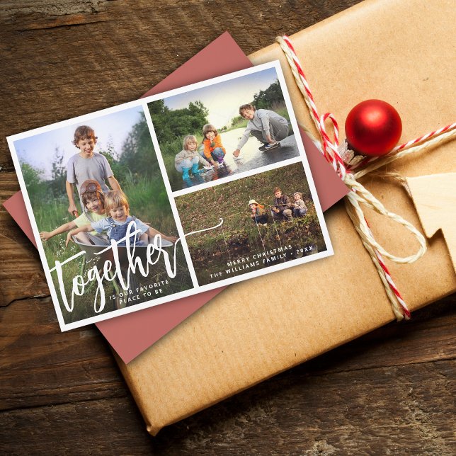 Better Together Three Photos Holiday Card (Better Together Three Photos Holiday Card)