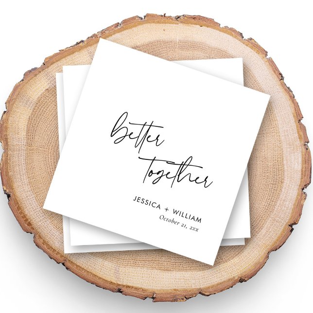 Better Together Wedding Favour Napkin (Creator Uploaded)