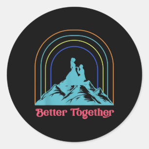 Better Together Wedding Groom Bride Husband Wife M Classic Round Sticker