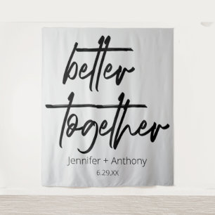 Better Together Wedding Personalised Backdrop Tapestry