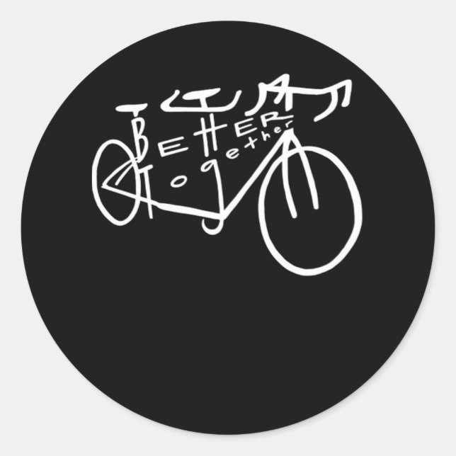 Better Together White Minimal Aesthetic  Classic Round Sticker (Front)