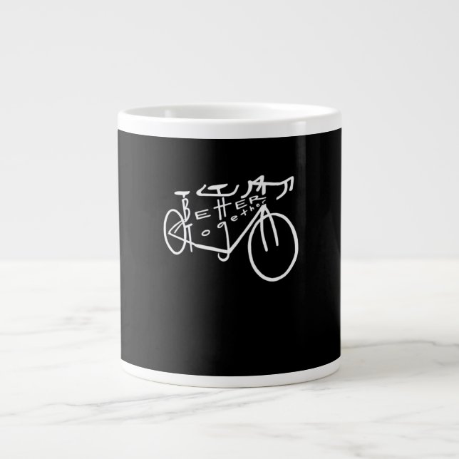 Better Together White Minimal Aesthetic  Large Coffee Mug (Front)