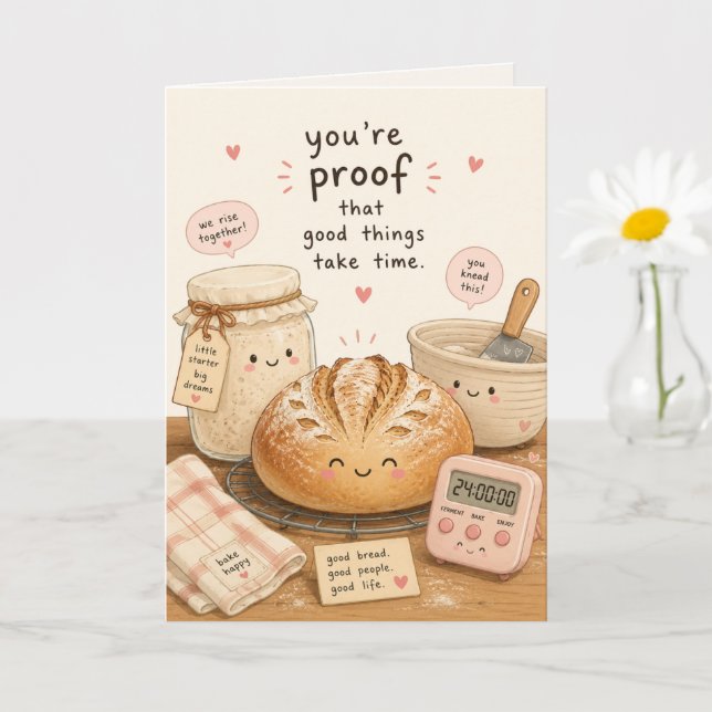 Better With Age Bread Lover Birthday Card (Small Plant)