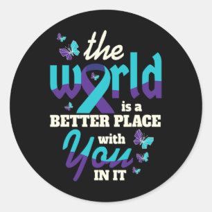 Better with You Suicide Awareness Mental Health Classic Round Sticker