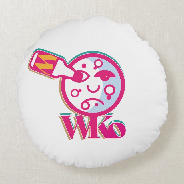 BETTER WITHOUT ALCOHOL BY MASANSER (LUNA) ROUND CUSHION (Back)