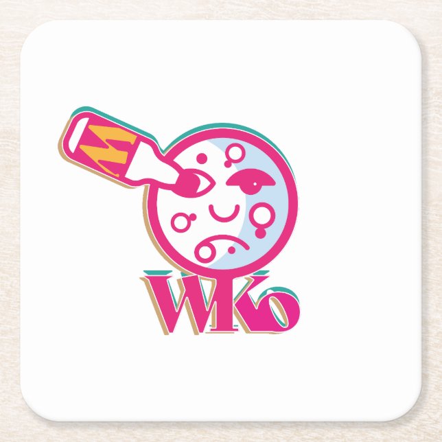 BETTER WITHOUT ALCOHOL BY MASANSER (LUNA) SQUARE PAPER COASTER (Front)