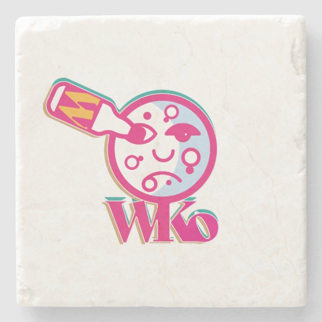 BETTER WITHOUT ALCOHOL BY MASANSER (LUNA) STONE COASTER (Front)