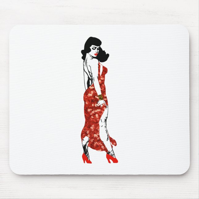 bettie pin up mouse pad (Front)