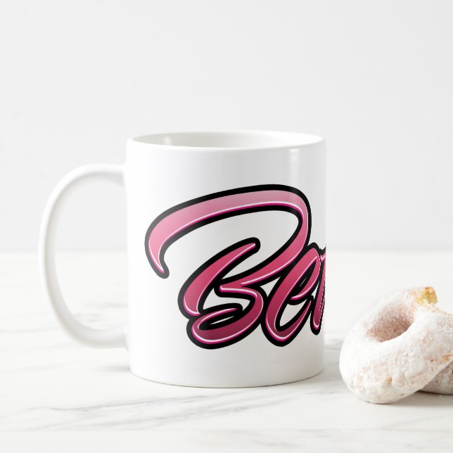 Bettina faded pink cup tea cup coffee cup (With Donut)